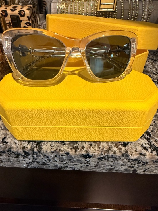 Swarovski Clear Transparent Frame Sunglasses with Gray Lenses and Crystals main image 9